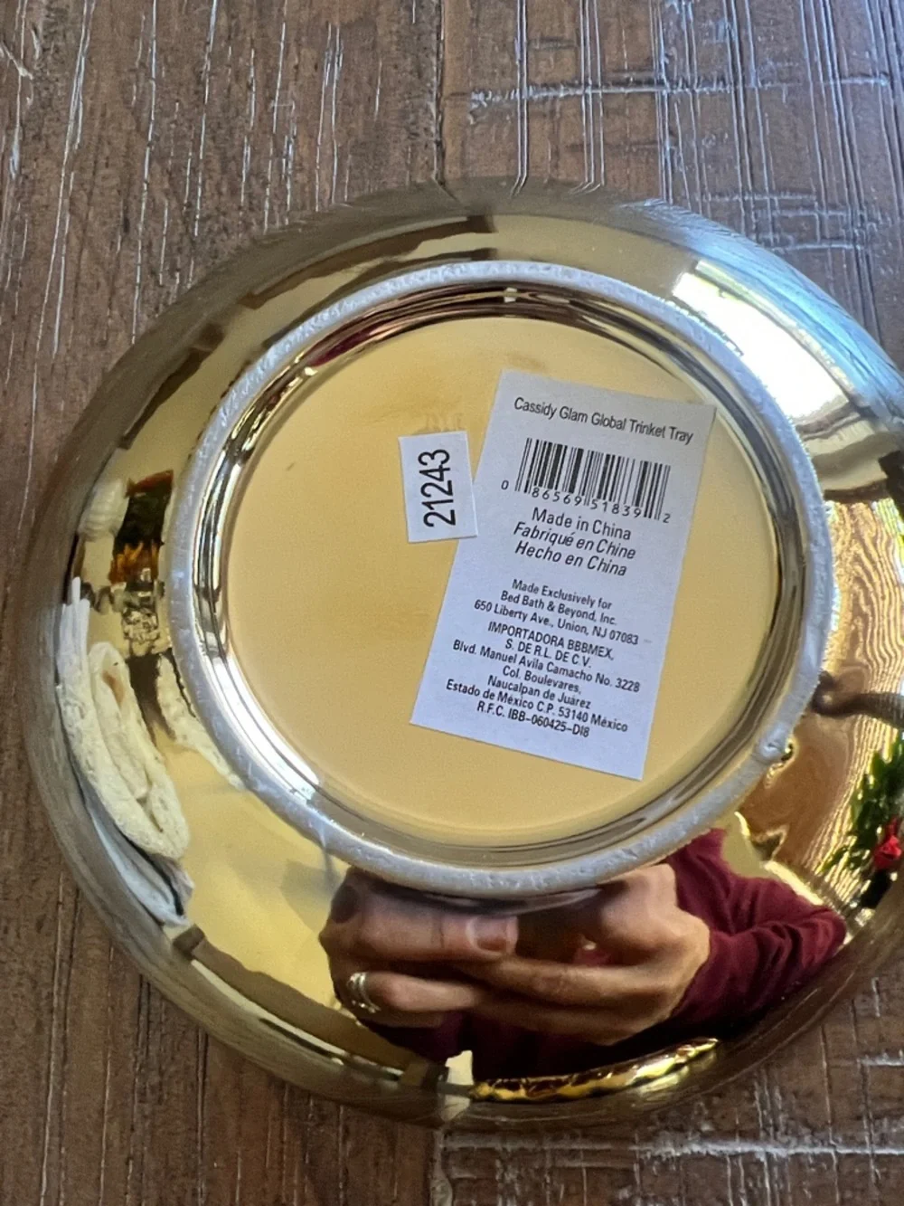 Wild Sage Gold Ceramic Trinket & Incense Tray